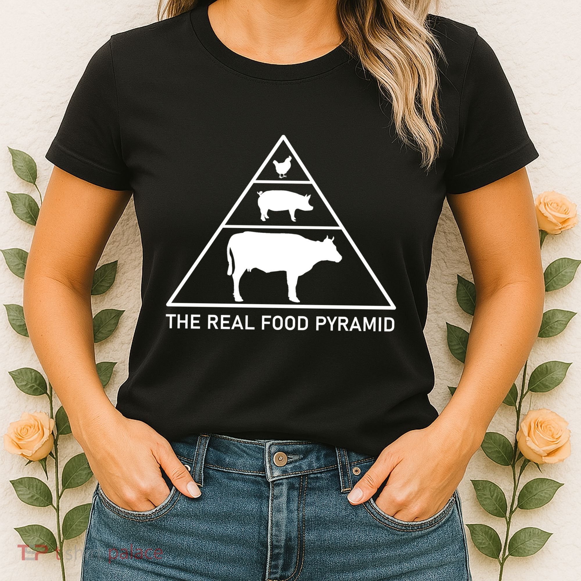 The Real Food Pyramid Beef Pork Chicken Women's T-Shirt