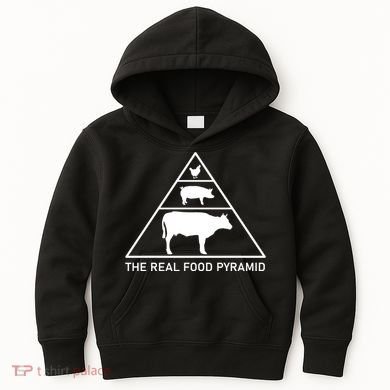 The Real Food Pyramid Beef Pork Chicken Kids Hoodie