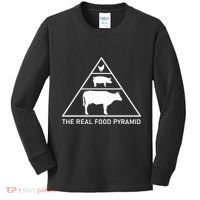 The Real Food Pyramid Beef Pork Chicken Kids Long Sleeve Shirt thumb 0