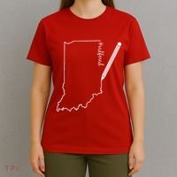 Teacher Red For Ed RedForEd Indiana Pencil Drawing Gift T-Shirt thumb 4