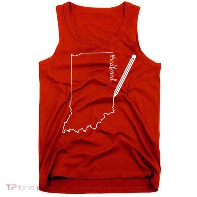 Teacher Red For Ed RedForEd Indiana Pencil Drawing Gift Tank Top