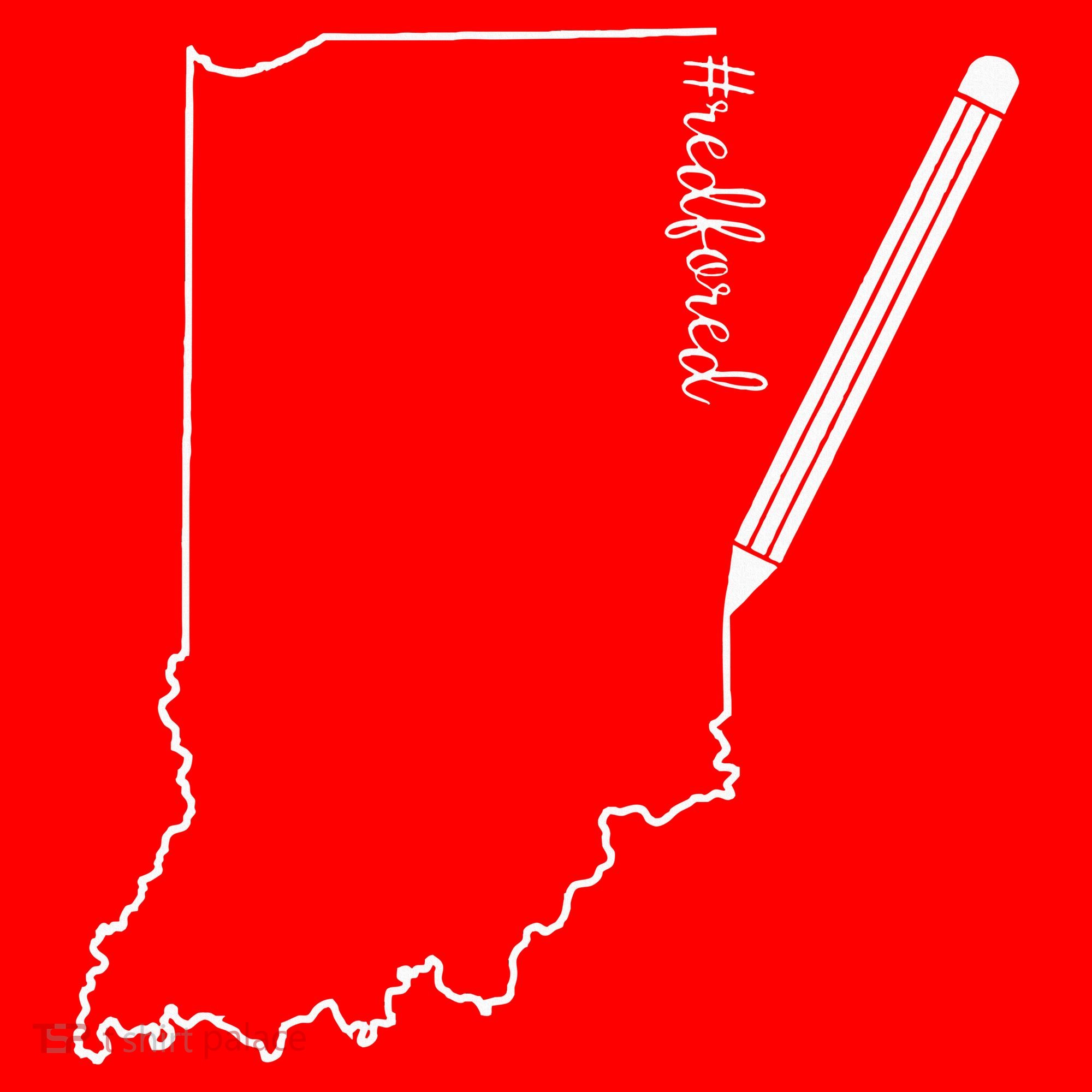 Teacher Red For Ed RedForEd Indiana Pencil Drawing Gift Kids Hoodie