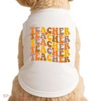 Teacher Retro Fall Cute Gift Doggie Tank thumb 0