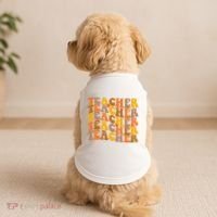 Teacher Retro Fall Cute Gift Doggie Tank thumb 2