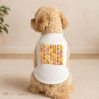 Teacher Retro Fall Cute Gift Doggie Tank thumb 2