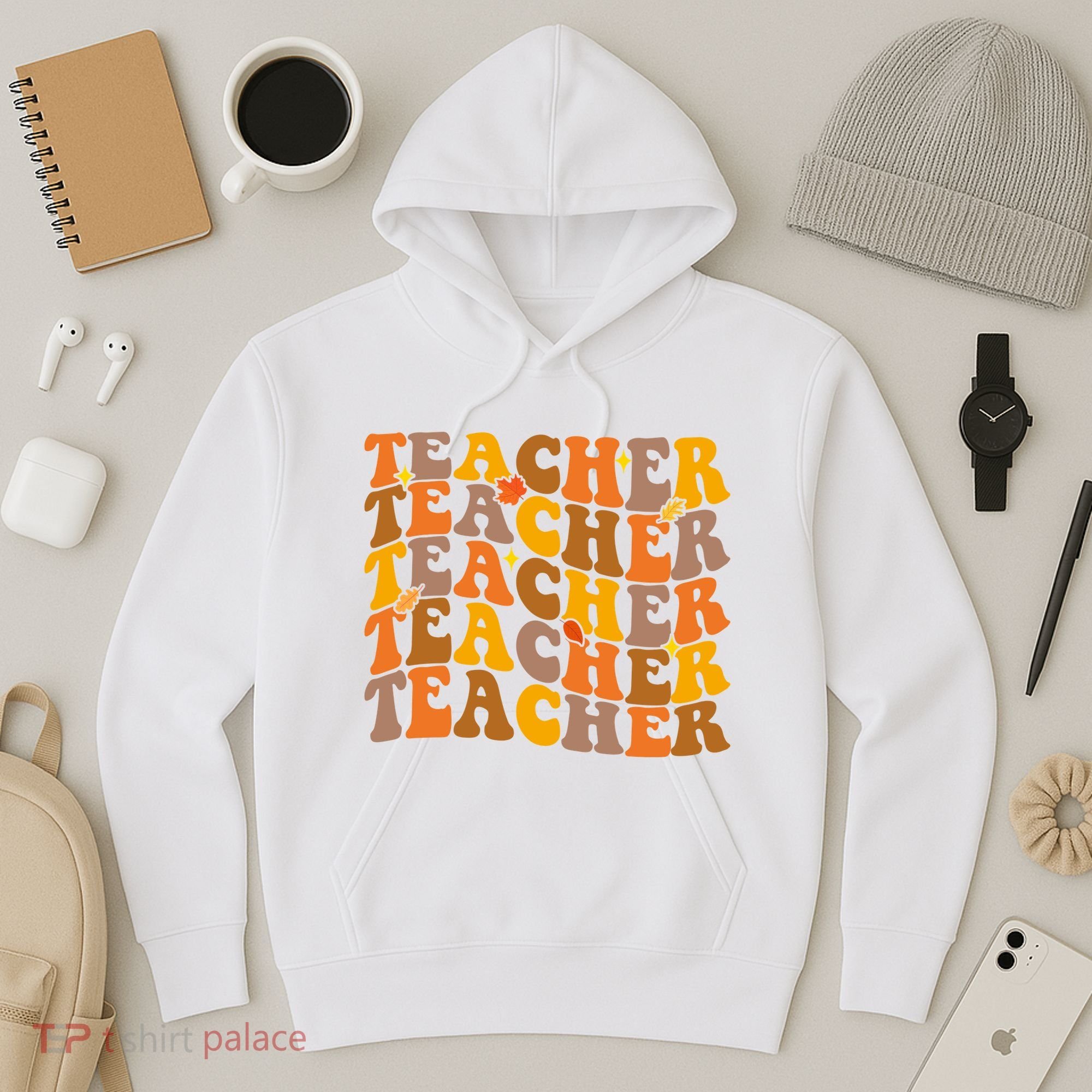 Teacher Retro Fall Cute Gift Hoodie
