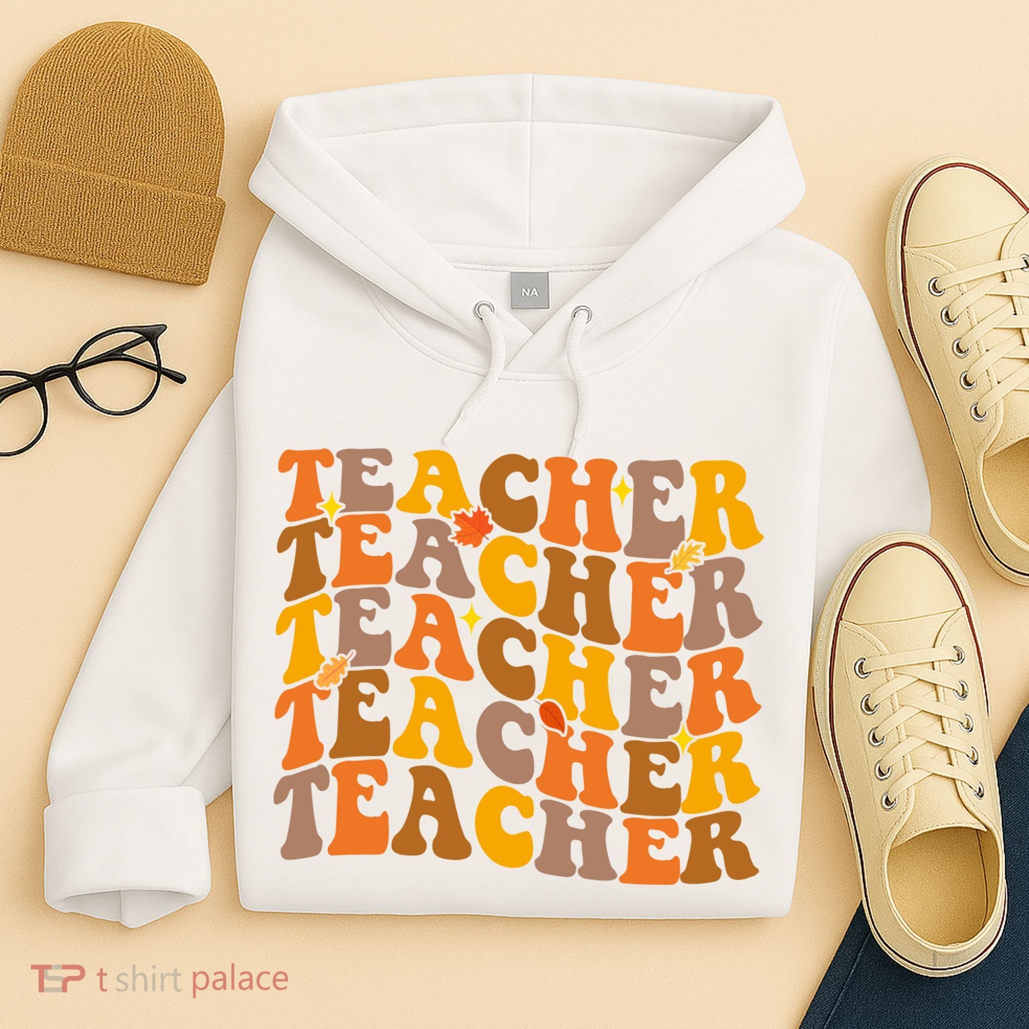 Teacher Retro Fall Cute Gift Hoodie