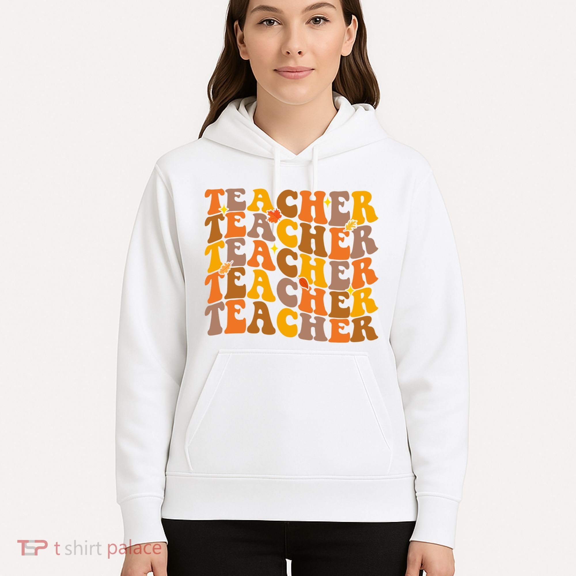 Teacher Retro Fall Cute Gift Hoodie