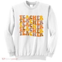 Teacher Retro Fall Cute Gift Sweatshirt thumb 0
