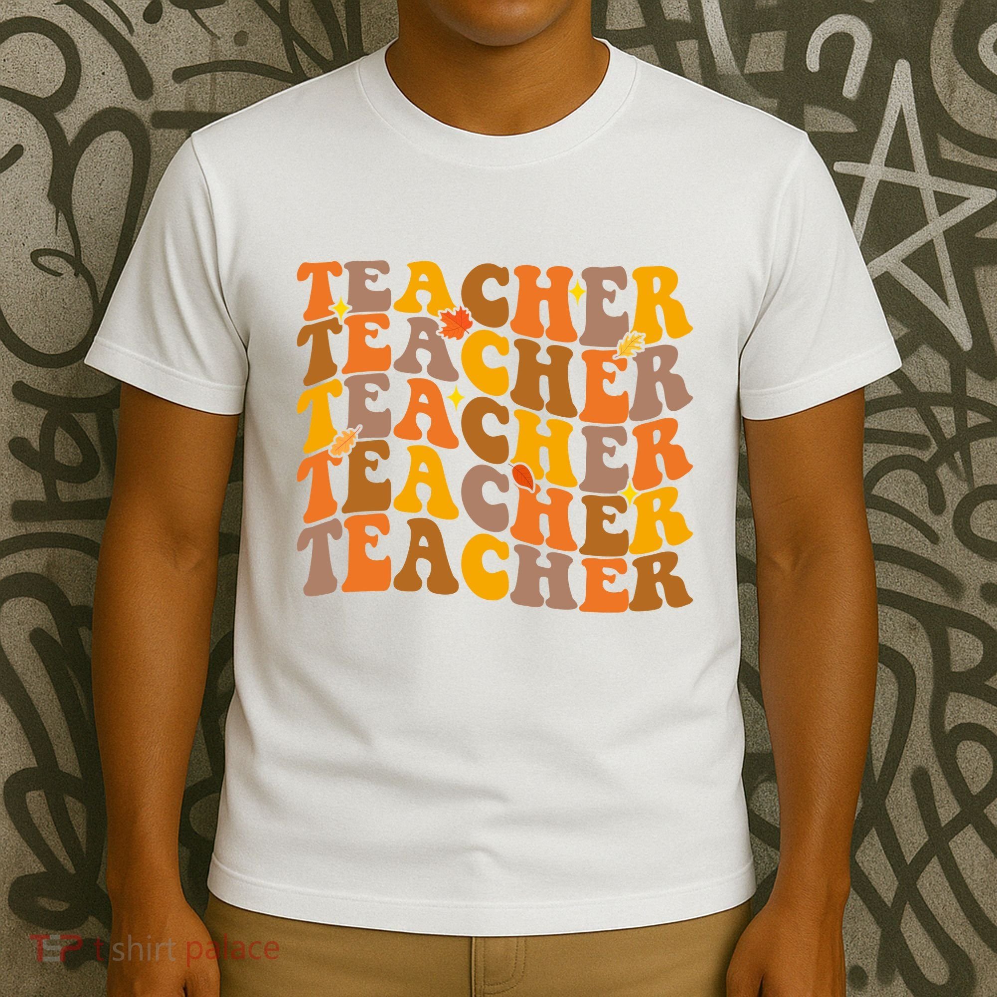 Teacher Retro Fall Cute Gift T-Shirt