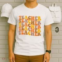 Teacher Retro Fall Cute Gift T-Shirt thumb 6