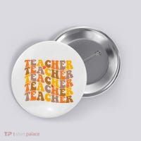 Teacher Retro Fall Cute Gift Button thumb 0
