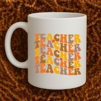 Teacher Retro Fall Cute Gift Coffee Mug thumb 2