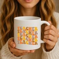 Teacher Retro Fall Cute Gift Coffee Mug thumb 3