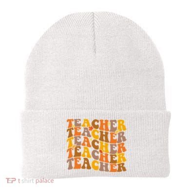 Teacher Retro Fall Cute Gift Beanie