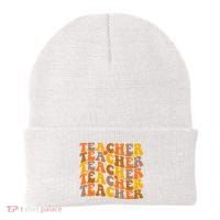 Teacher Retro Fall Cute Gift Beanie thumb 0