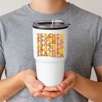 Teacher Retro Fall Cute Gift Tumbler thumb 2