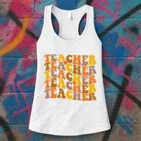Teacher Retro Fall Cute Gift Women's Tank Top thumb 3
