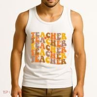 Teacher Retro Fall Cute Gift Tank Top thumb 3