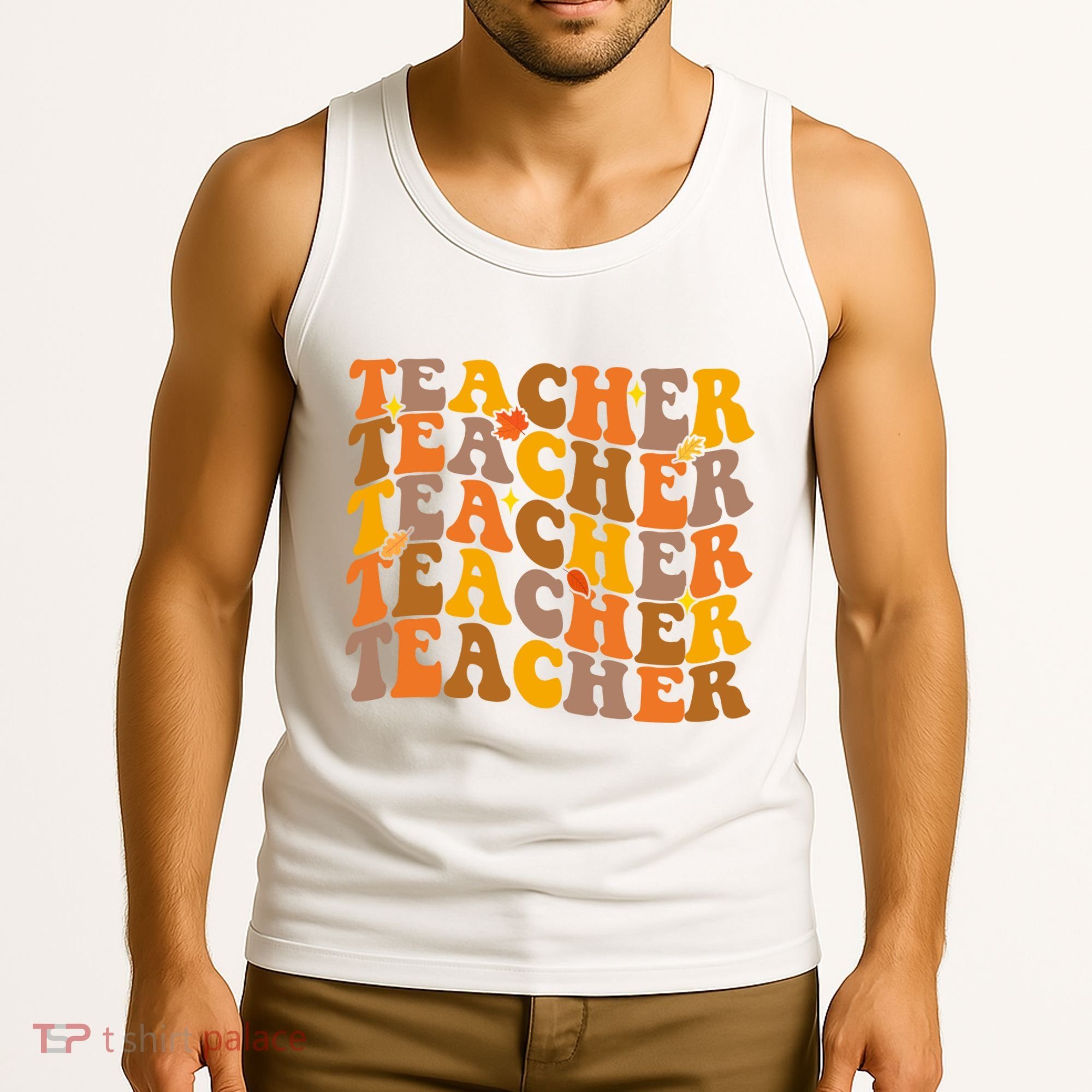 Teacher Retro Fall Cute Gift Tank Top