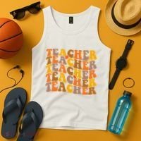 Teacher Retro Fall Cute Gift Tank Top thumb 4