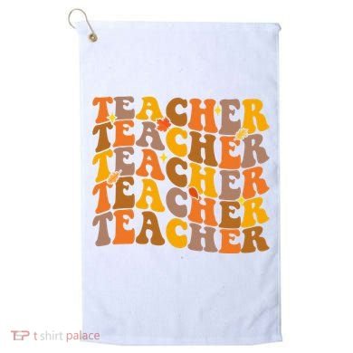 Teacher Retro Fall Cute Gift Golf Towel