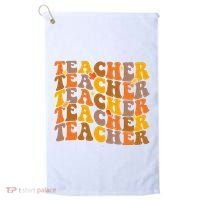 Teacher Retro Fall Cute Gift Golf Towel thumb 0