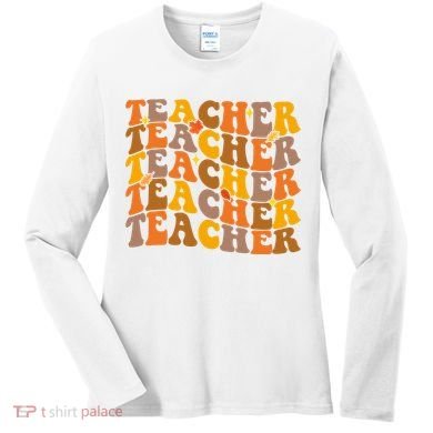 Teacher Retro Fall Cute Gift Women's Long Sleeve Shirt