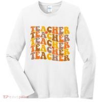 Teacher Retro Fall Cute Gift Women's Long Sleeve Shirt thumb 0