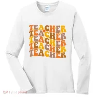 Teacher Retro Fall Cute Gift Women's Long Sleeve Shirt thumb 0