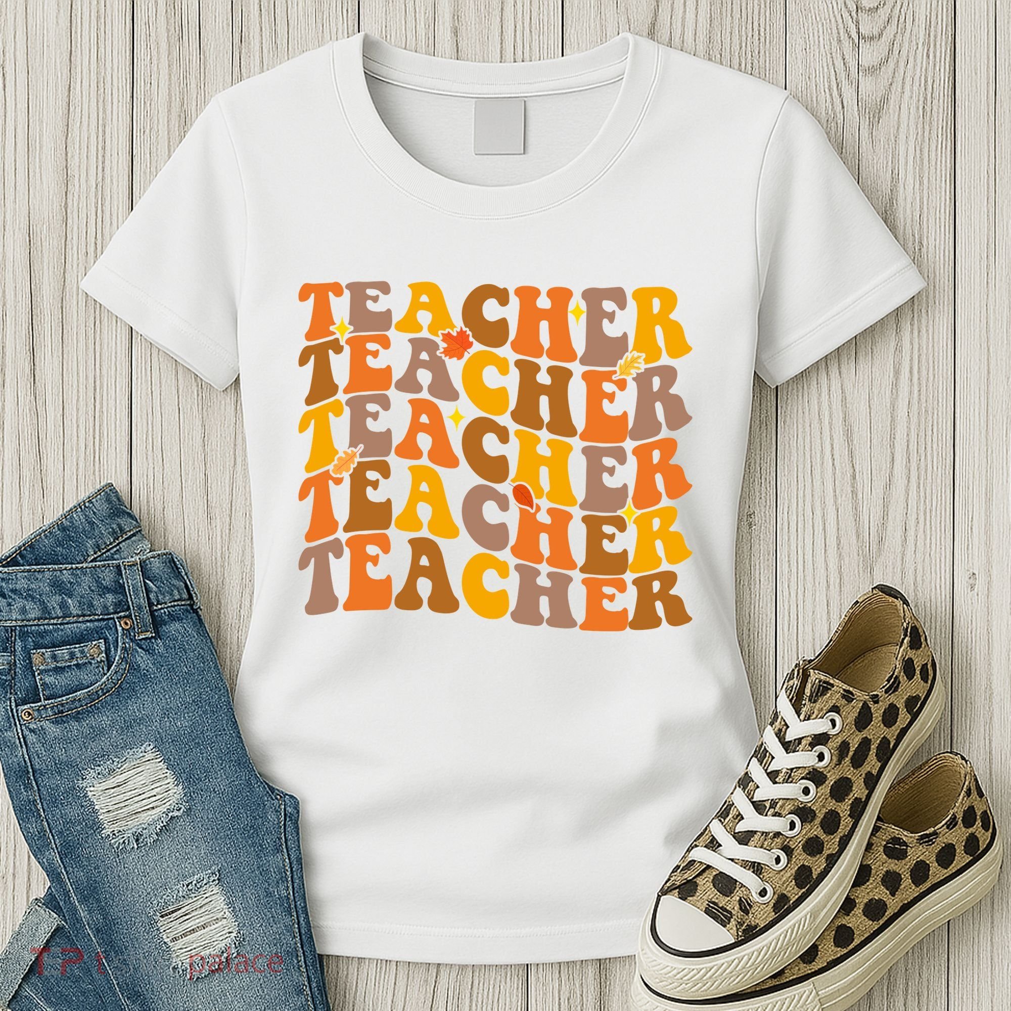 Teacher Retro Fall Cute Gift Women's T-Shirt