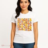 Teacher Retro Fall Cute Gift Women's T-Shirt thumb 4