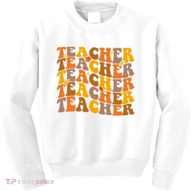 Teacher Retro Fall Cute Gift Kids Sweatshirt