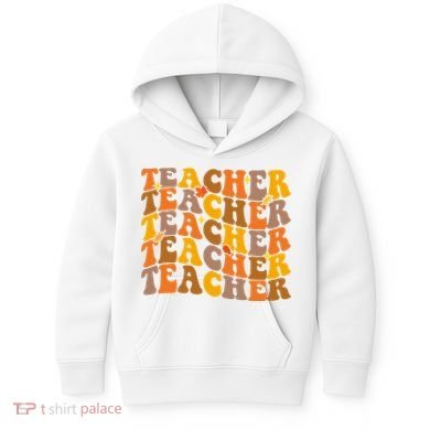Teacher Retro Fall Cute Gift Kids Hoodie