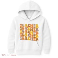 Teacher Retro Fall Cute Gift Kids Hoodie thumb 0