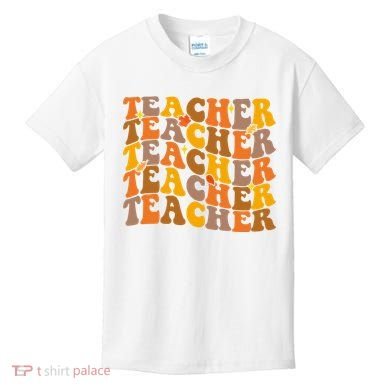 Teacher Retro Fall Cute Gift Kids T-Shirt
