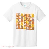 Teacher Retro Fall Cute Gift Kids T-Shirt thumb 0