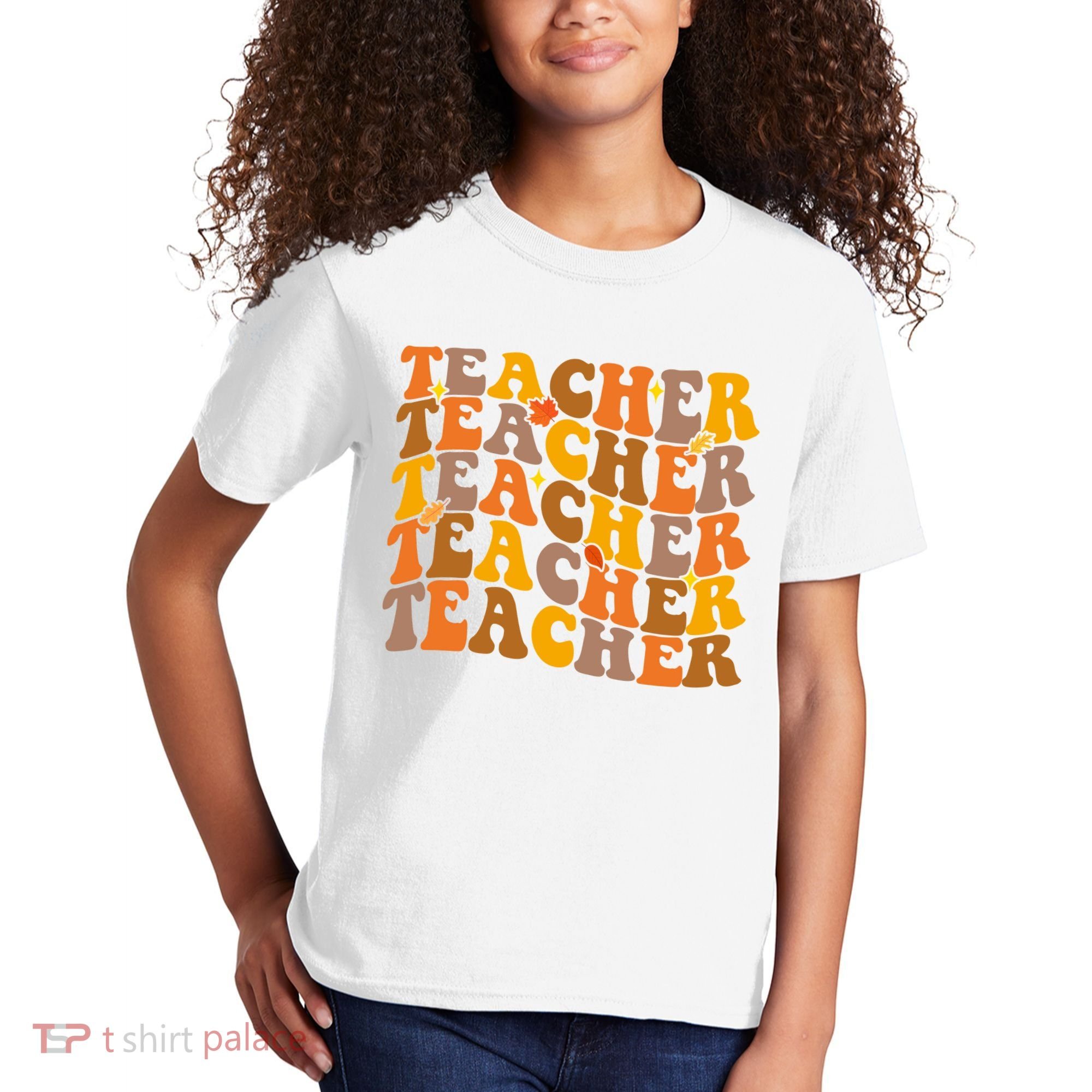 Teacher Retro Fall Cute Gift Kids T-Shirt