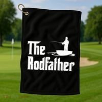 The Rodfather Funny Fishing For Fisherman Gift Golf Towel thumb 1