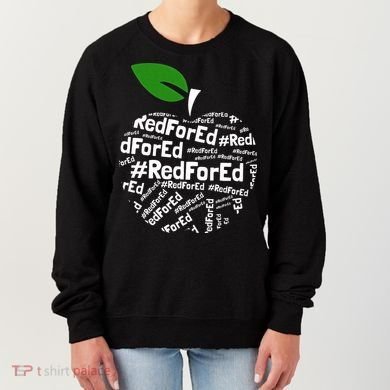 Teacher Red for Ed Cute Apple Graphic Design for Teachers Women's Sweatshirt