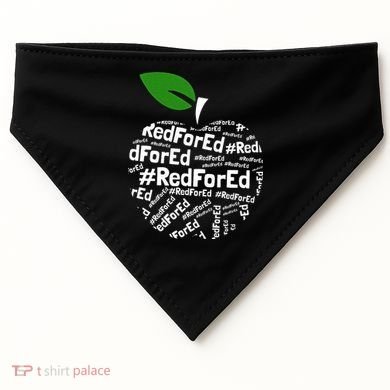 Teacher Red for Ed Cute Apple Graphic Design for Teachers USA-Made Doggie Bandana