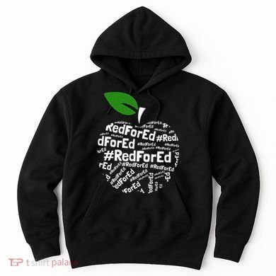 Teacher Red for Ed Cute Apple Graphic Design for Teachers Hoodie