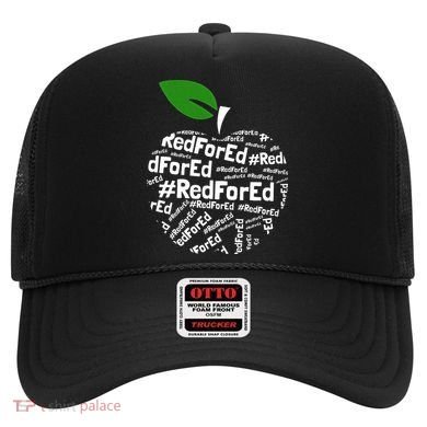 Teacher Red for Ed Cute Apple Graphic Design for Teachers Hat