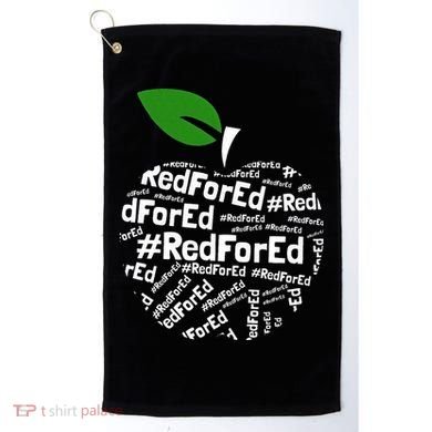 Teacher Red for Ed Cute Apple Graphic Design for Teachers Golf Towel
