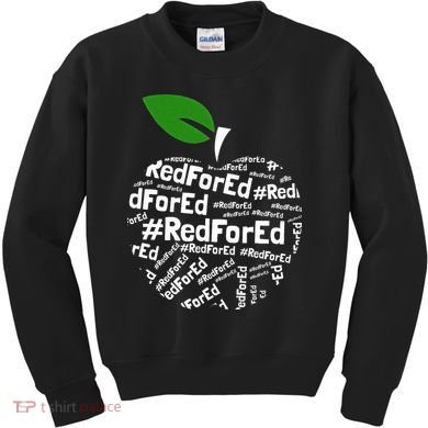 Teacher Red for Ed Cute Apple Graphic Design for Teachers Kids Sweatshirt