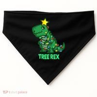 Tree Rex Funny Cute Retro Christmas Dino Cool Gift USA-Made Doggie Bandana thumb 0