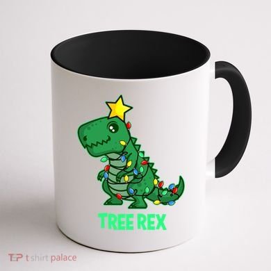 Tree Rex Funny Cute Retro Christmas Dino Cool Gift Coffee Mug back
