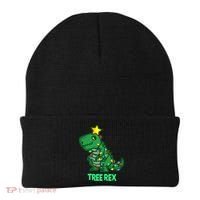 Tree Rex Funny Cute Retro Christmas Dino Cool Gift Beanie thumb 0