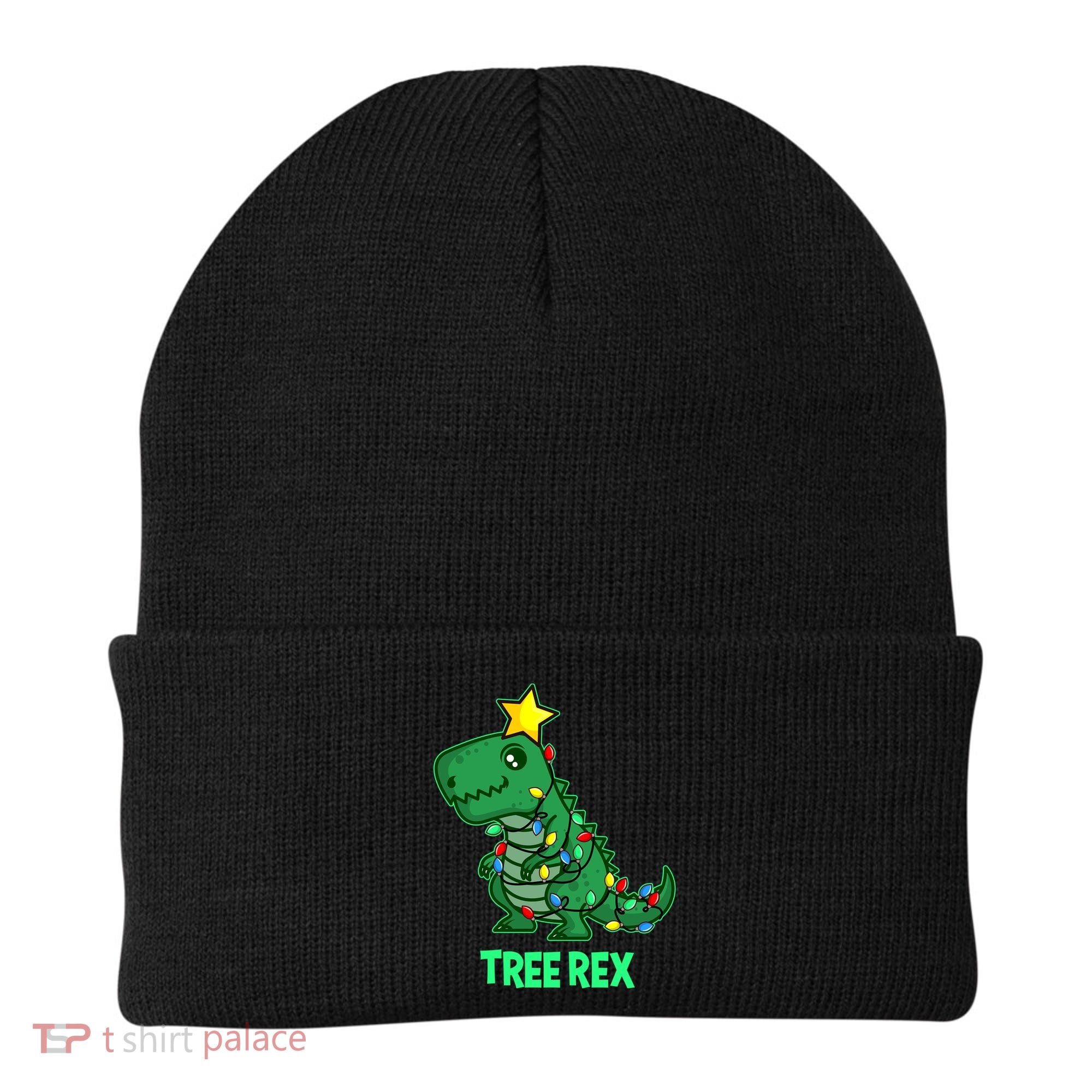 Tree Rex Funny Cute Retro Christmas Dino Cool Gift Beanie
