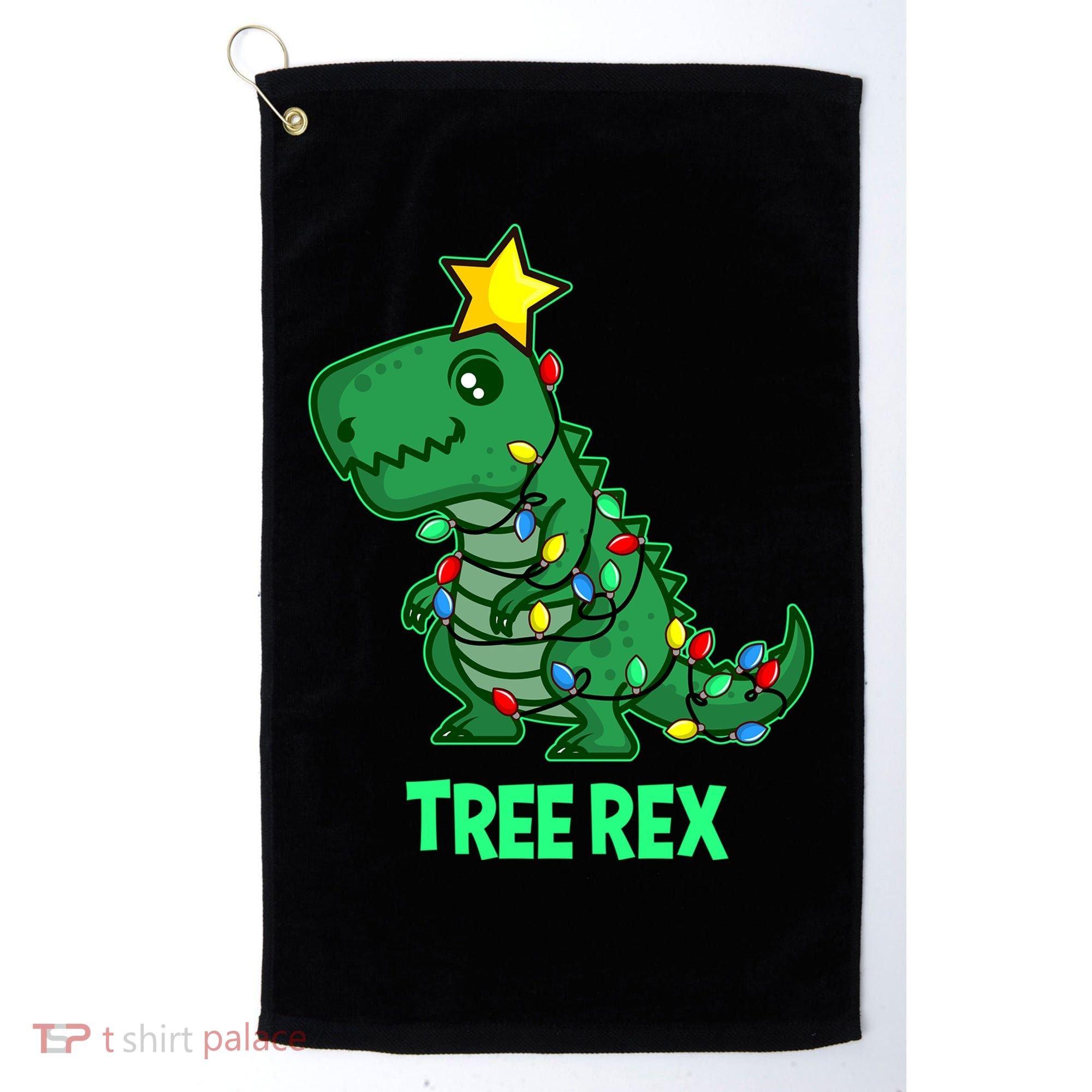 Tree Rex Funny Cute Retro Christmas Dino Cool Gift Golf Towel